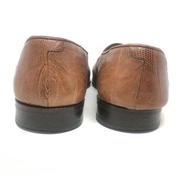 Magnanni Loafers Shoes Size 11.5 Brown Full Lizard main image 5